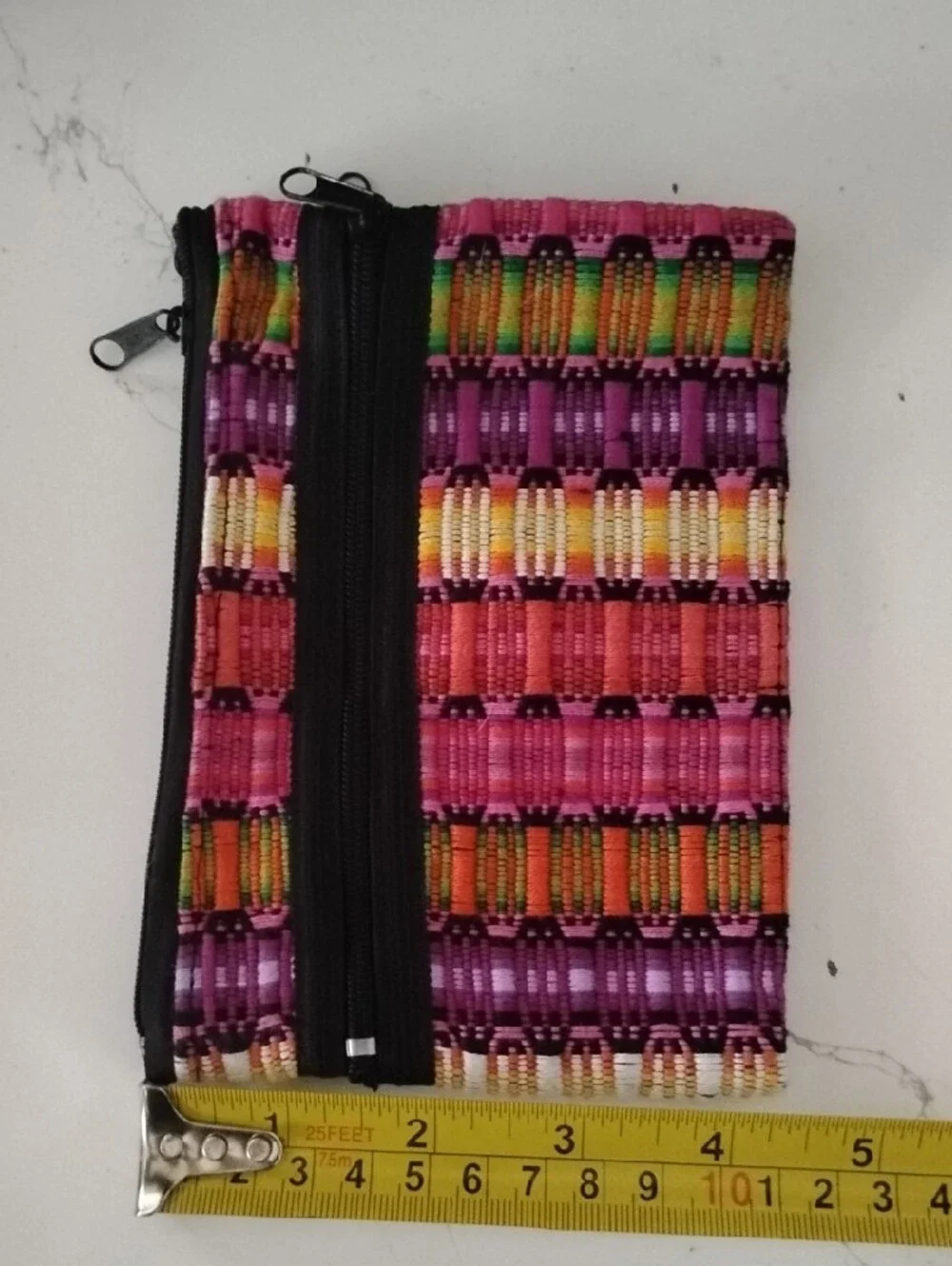 Handwoven Multicolor Small Zipper Pouch - Women Bags